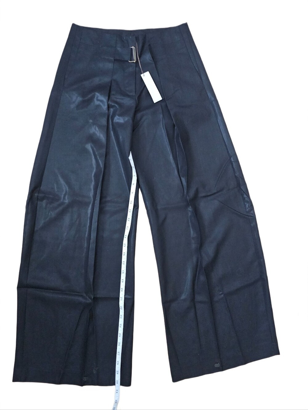 Rozae Nichols Black Wide-Leg Pants with Belted Detail | Size 4 - Picture 6 of 10